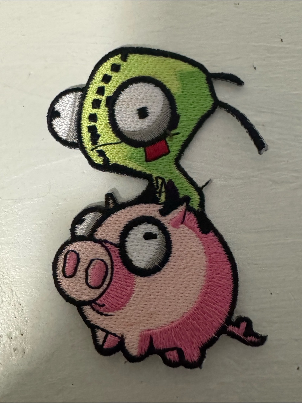 Invader Zim Gir and Pink Pig Embroidered Patch - Fun Small Accessory